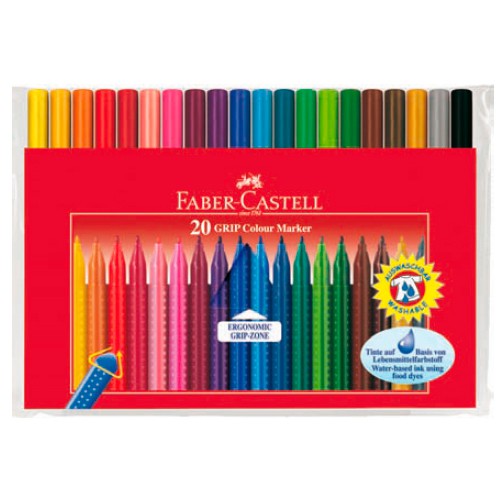 Фломастеры FABER-CASTELL Grip 155320 20 цветов в футляре