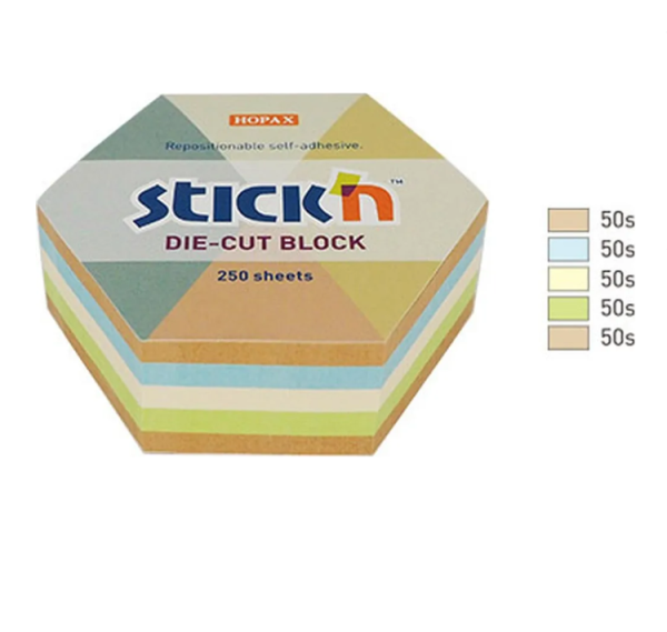 Самоклеящийся блок Stick`n 21828 61x70 мм 250 л. 5 цв.